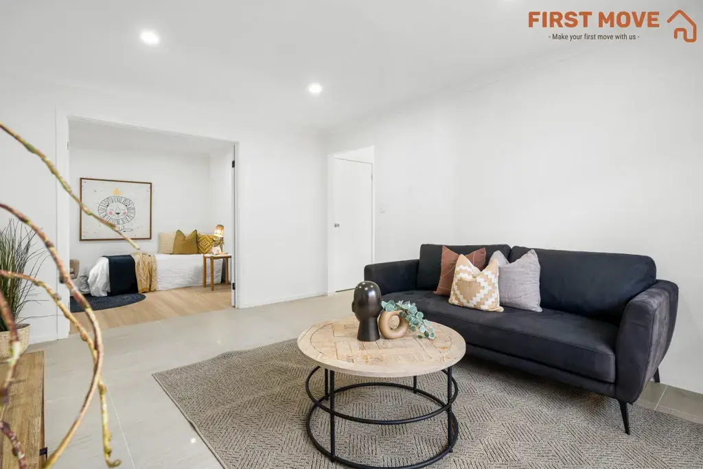 5A Rowe Avenue, Northfield, SA 5085 Modern living room with cozy sofa
